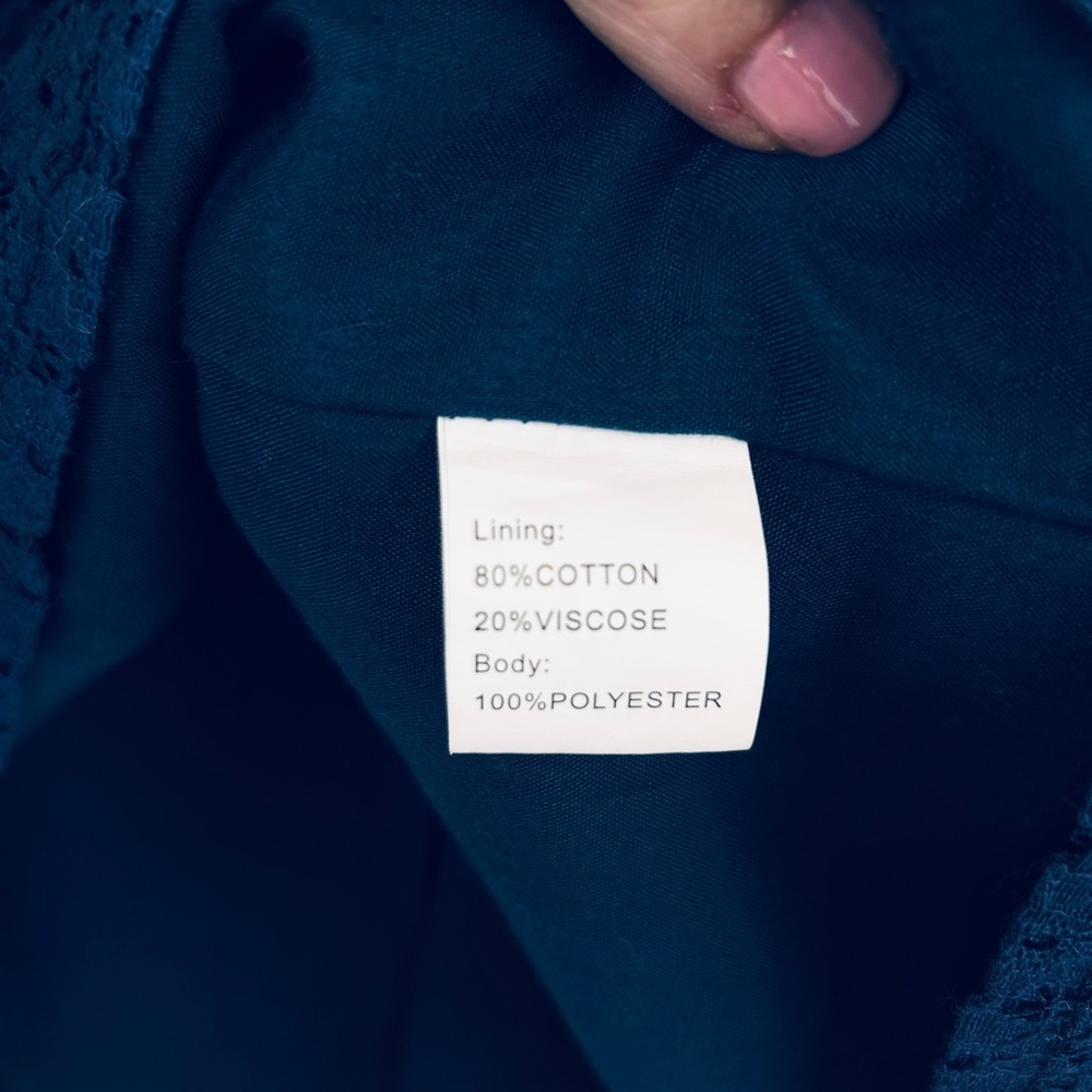 BINPAW Girls Teal Blue Floral Lace Sleeveless Special Occasion Dress Size 6-7 - Picture 10 of 14